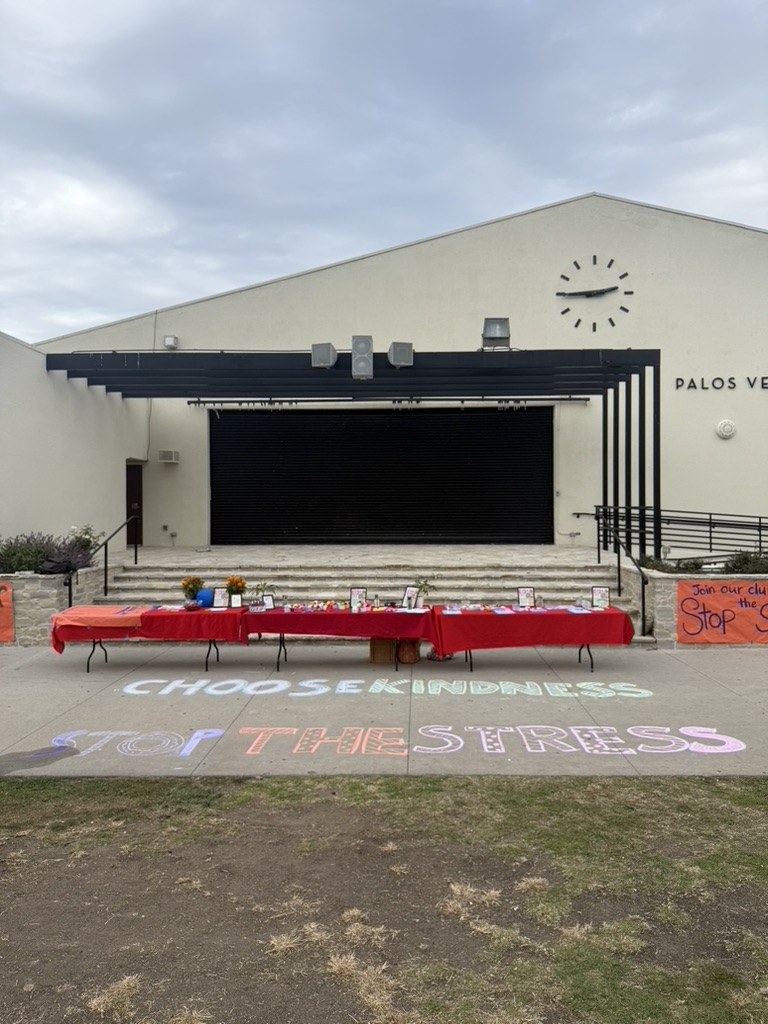 An outdoor activity setup on campus.